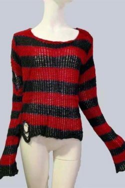 Y2K Gothic Punk Long Sweater: Coquette Aesthetic Grunge Style, Cute Tops, Pastel Goth, Cargo Skirt