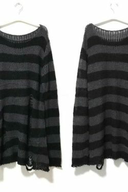 Y2K Gothic Punk Long Sweater: Coquette Aesthetic Grunge Style, Cute Tops, Pastel Goth, Cargo Skirt