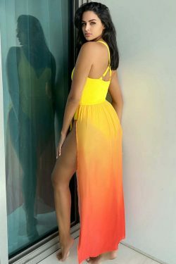 Y2K Gradient Bikini: Sexy One-Piece & Two-Piece Swimsuit Set for Women's Fashion