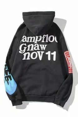 Y2K Graffiti Letter Print Hoodie - Coquette Aesthetic Grunge Style Women's Fashion