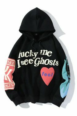 Y2K Graffiti Letter Print Hoodie - Coquette Aesthetic Grunge Style Women's Fashion