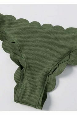 Y2K Green Bandeau Bikini Set with Lace-Up Detail - Coquette Aesthetic Swimwear for Women