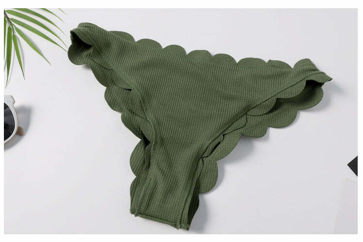 Y2K Green Bandeau Bikini Set with Lace-Up Detail - Coquette Aesthetic Swimwear for Women Y2K Green Bandeau Bikini Set with Lace-Up Detail - Coquette Aesthetic Swimwear for Women