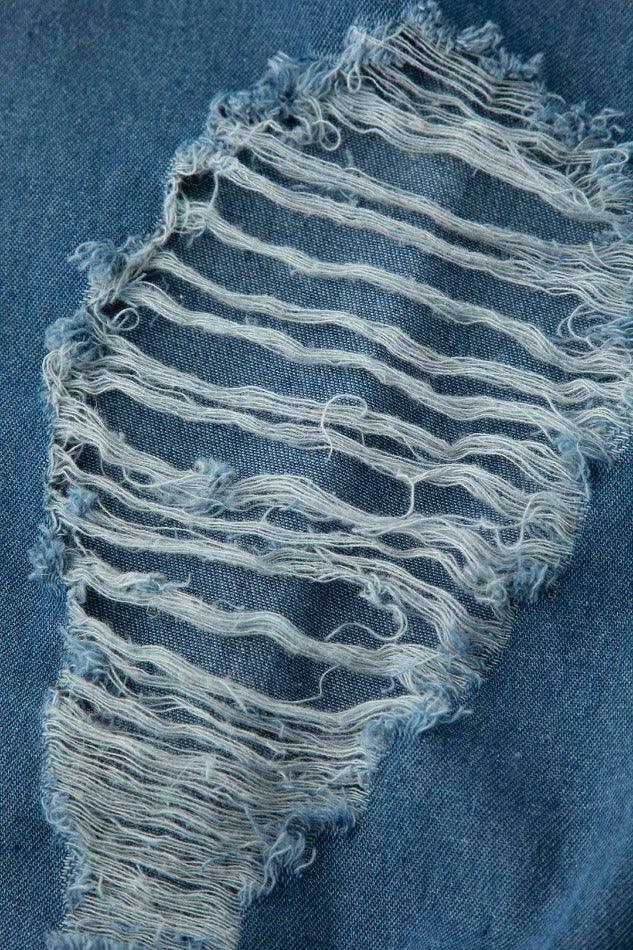 Y2K Grunge Destroyed Denim Strapless Jumpsuit Y2K Grunge Destroyed Denim Strapless Jumpsuit