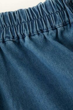 Y2K Grunge Destroyed Denim Strapless Jumpsuit