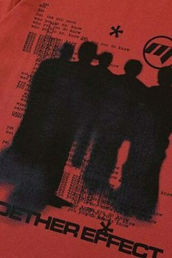 Y2K Grunge Silhouette Graphic Tee - Vintage Aesthetic Shirt for Women