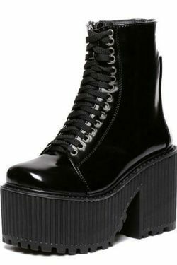 Y2K Grunge Style Black Moto Boots - Coquette Aesthetic Fashion Statement