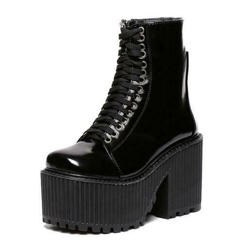 Y2K Grunge Style Black Moto Boots - Coquette Aesthetic Fashion Statement