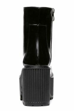 Y2K Grunge Style Black Moto Boots - Coquette Aesthetic Fashion Statement