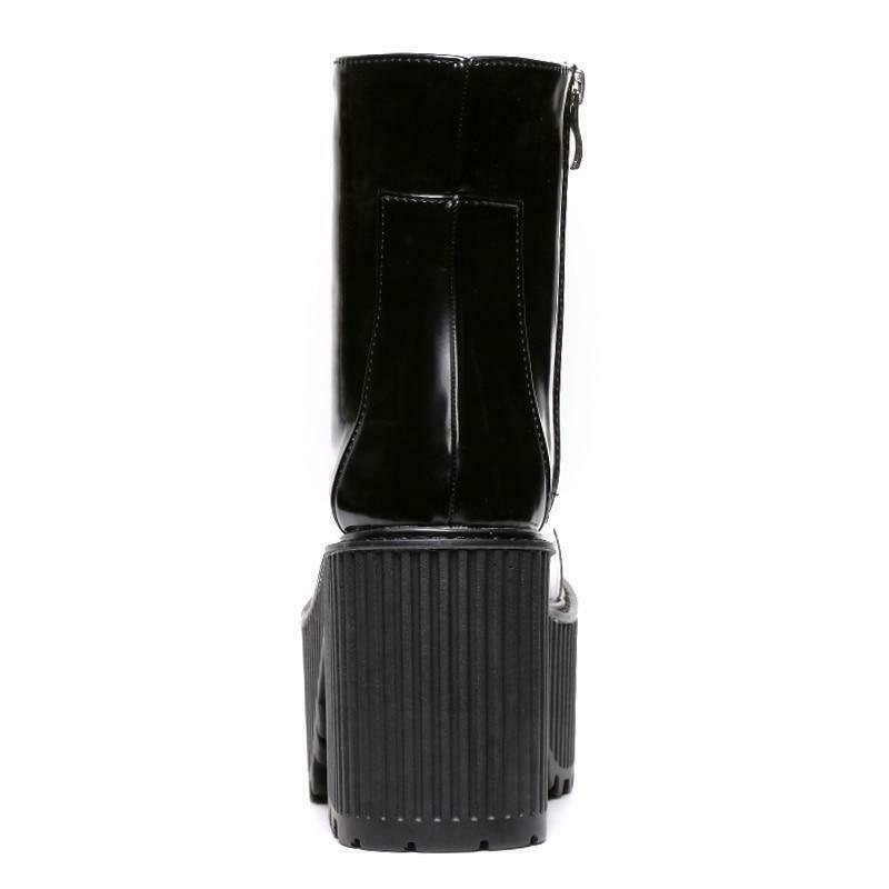 Y2K Grunge Style Black Moto Boots - Coquette Aesthetic Fashion Statement