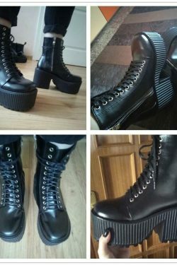 Y2K Grunge Style Black Moto Boots - Coquette Aesthetic Fashion Statement