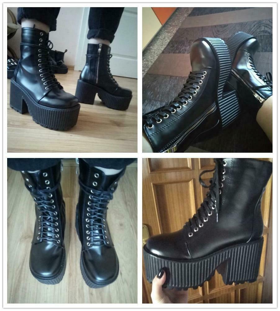 Y2K Grunge Style Black Moto Boots - Coquette Aesthetic Fashion Statement