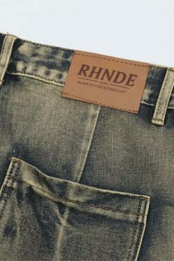 Y2K Grunge Style Dirty Wash Cargo Jeans with Multiple Pockets