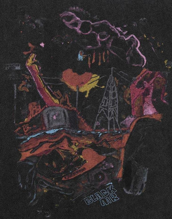 Y2K Grunge Style Oversize Tee in 'Destruction' Wash - Coquette Aesthetic Top for Women Y2K Grunge Style Oversize Tee in 'Destruction' Wash - Coquette Aesthetic Top for Women