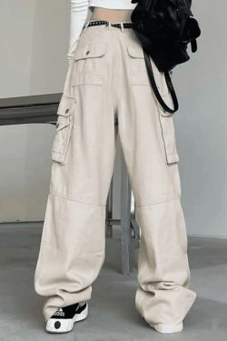 Y2K Grunge Style Patch Pocket Punk Cargo Pants for Women - Coquette Aesthetic Fashion