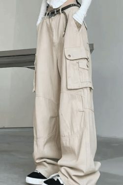 Y2K Grunge Style Patch Pocket Punk Cargo Pants for Women - Coquette Aesthetic Fashion