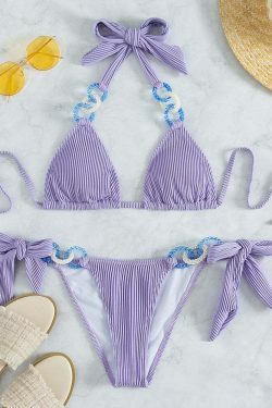 Y2K Halter Beach Bikini for Women - Strapped and Sexy