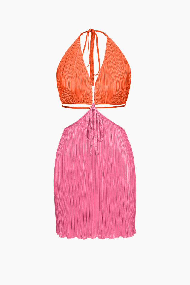 Y2K Halter Cut Out Plisse Mini Dress - Coquette Aesthetic, Grunge Style, Pastel Goth Y2K Halter Cut Out Plisse Mini Dress - Coquette Aesthetic, Grunge Style, Pastel Goth