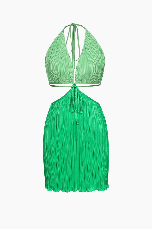 Y2K Halter Cut Out Plisse Mini Dress - Coquette Aesthetic, Grunge Style, Pastel Goth Y2K Halter Cut Out Plisse Mini Dress - Coquette Aesthetic, Grunge Style, Pastel Goth