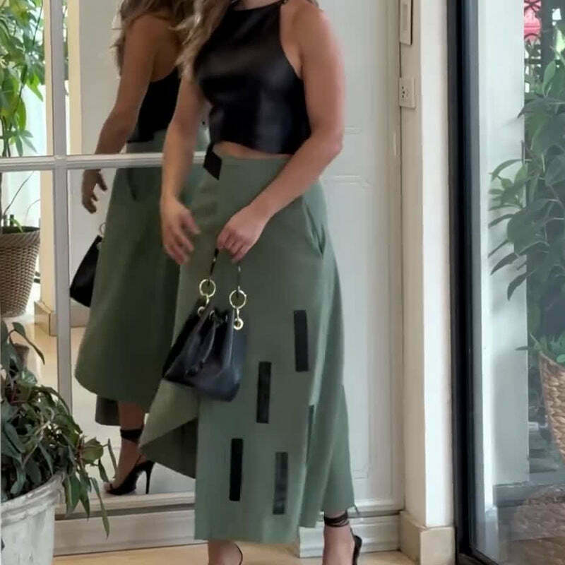 Y2K Halterneck Top and Skirt Set - Coquette Aesthetic Outfit for Women Y2K Halterneck Top and Skirt Set - Coquette Aesthetic Outfit for Women