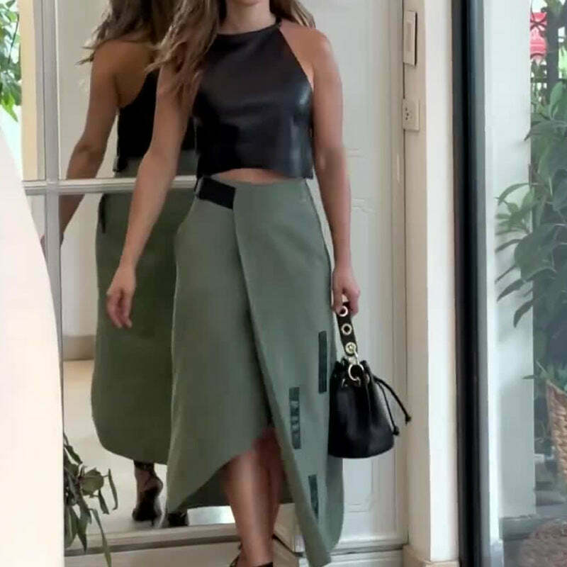 Y2K Halterneck Top and Skirt Set - Coquette Aesthetic Outfit for Women Y2K Halterneck Top and Skirt Set - Coquette Aesthetic Outfit for Women