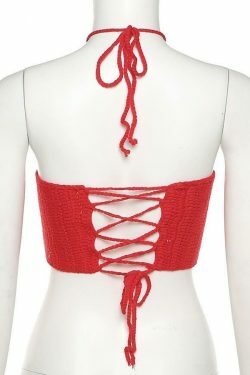 Y2K Heart Knit Crop Top - Coquette Aesthetic Grunge Style Cute Tops Pastel Goth Fashion