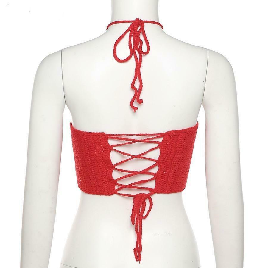 Y2K Heart Knit Crop Top - Coquette Aesthetic Grunge Style Cute Tops Pastel Goth Fashion Y2K Heart Knit Crop Top - Coquette Aesthetic Grunge Style Cute Tops Pastel Goth Fashion