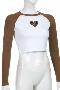 Y2K Heart Print Crop Top: Coquette Aesthetic, Grunge Style, Cute Pastel Goth Fashion