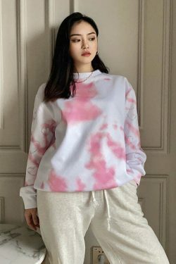 Y2K Heart Print Sweatshirt: Coquette Aesthetic Grunge Style Cute Top for Women