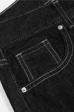 Y2K Horror Print Wide Leg Jeans - Coquette Aesthetic Grunge Fashion