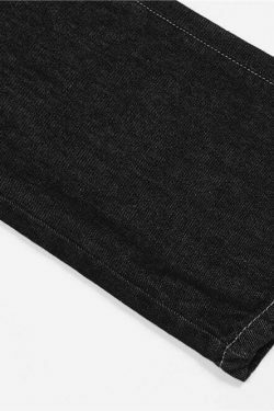 Y2K Horror Print Wide Leg Jeans - Coquette Aesthetic Grunge Fashion