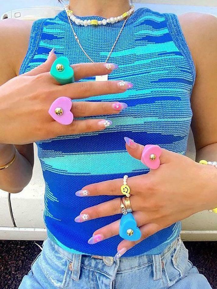 Y2K Jacquard Cropped Knit Tank: Coquette Grunge Aesthetic, Cute Tops Y2K Jacquard Cropped Knit Tank: Coquette Grunge Aesthetic, Cute Tops