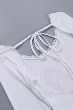 Y2K Lace-Up Backless Crop Knit Top - Coquette Aesthetic, Grunge Style, Cute Tops