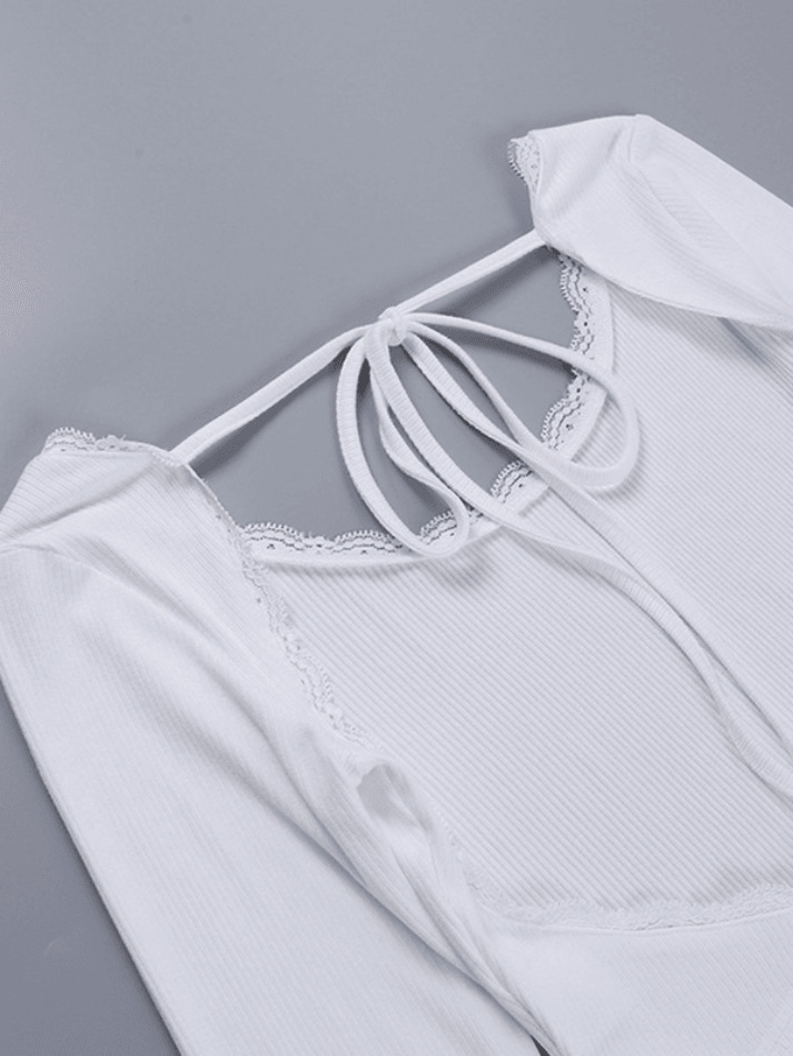 Y2K Lace-Up Backless Crop Knit Top - Coquette Aesthetic, Grunge Style, Cute Tops Y2K Lace-Up Backless Crop Knit Top - Coquette Aesthetic, Grunge Style, Cute Tops