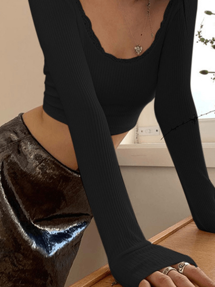 Y2K Lace-Up Backless Crop Knit Top - Coquette Aesthetic, Grunge Style, Cute Tops Y2K Lace-Up Backless Crop Knit Top - Coquette Aesthetic, Grunge Style, Cute Tops