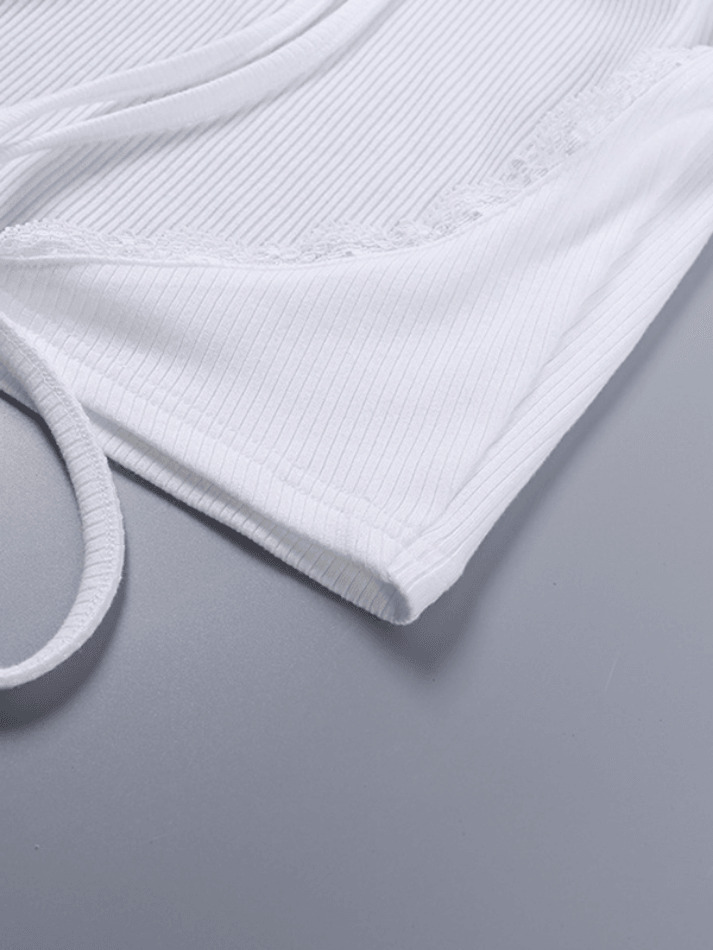 Y2K Lace-Up Backless Crop Knit Top - Coquette Aesthetic, Grunge Style, Cute Tops Y2K Lace-Up Backless Crop Knit Top - Coquette Aesthetic, Grunge Style, Cute Tops