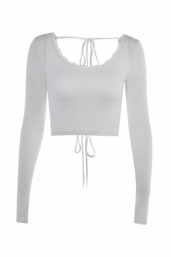 Y2K Lace-Up Backless Crop Knit Top - Coquette Aesthetic, Grunge Style, Cute Tops