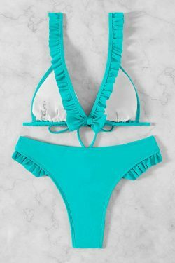 Y2K Lace-Up Beach Bikini: Coquette Aesthetic, Grunge Style, Cute Tops, Pastel Goth, Cargo Skirt