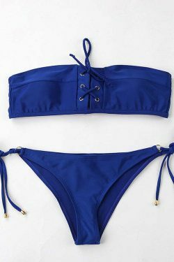 Y2K Lace-Up Bikini Set: Coquette Aesthetic, Grunge Style, Pastel Goth, Cargo Skirt, Old Money, Pre