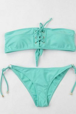 Y2K Lace-Up Bikini Set: Coquette Aesthetic, Grunge Style, Pastel Goth, Cargo Skirt, Old Money, Pre