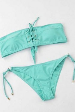 Y2K Lace-Up Bikini Set: Coquette Aesthetic, Grunge Style, Pastel Goth, Cargo Skirt, Old Money, Pre