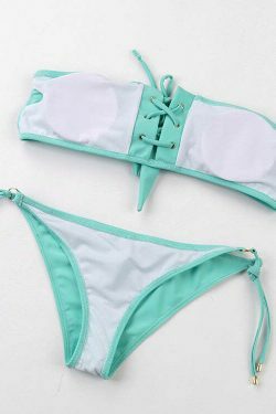 Y2K Lace-Up Bikini Set: Coquette Aesthetic, Grunge Style, Pastel Goth, Cargo Skirt, Old Money, Pre