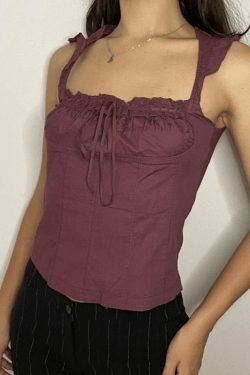 Y2K Lace-Up Corset Top: Coquette Aesthetic Flutter Sleeve Fashion Statement