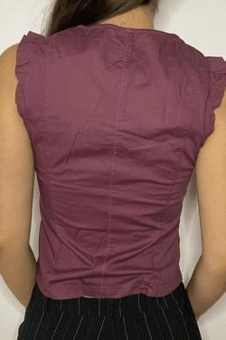 Y2K Lace-Up Corset Top: Coquette Aesthetic Flutter Sleeve Fashion Statement