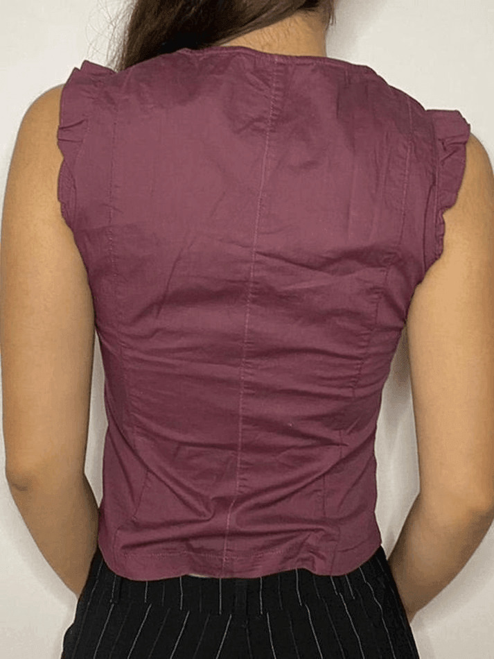 Y2K Lace-Up Corset Top: Coquette Aesthetic Flutter Sleeve Fashion Statement Y2K Lace-Up Corset Top: Coquette Aesthetic Flutter Sleeve Fashion Statement