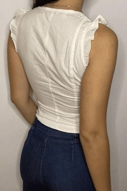 Y2K Lace-Up Corset Top: Coquette Aesthetic Flutter Sleeve Fashion Statement