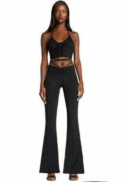 Y2K Lace-Up Crop Top & Pleated Pants Set - Coquette Aesthetic Fashion for Women