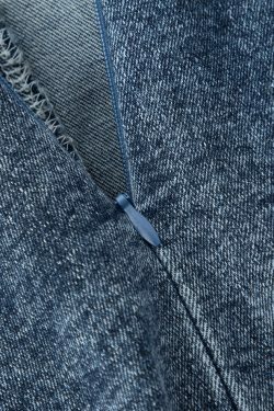 Y2K Lace-up Front V-neck Denim Dress - Coquette Aesthetic, Grunge Style, Pastel Goth