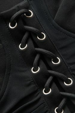 Y2K Lace-Up Garter Cami: Coquette Aesthetic Grunge Style Cute Top for Women