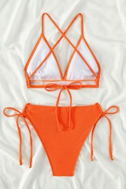 Y2K Lace-Up Halter Swimsuit for Women - Coquette Aesthetic Beachwear
